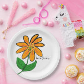 Liebe wächst orange Gelbblüte Pappteller (Party)
