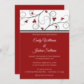 Liebe wächst | Red Hearts Valentine Wedding Einladung (Vorne/Hinten)