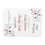 Liebe wächst | Red Hearts Wedding Save the Date Magnet (Horizontal)