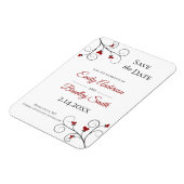 Liebe wächst | Red Hearts Wedding Save the Date Magnet (Linke Seite)