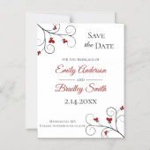 Liebe wächst | Red Hearts Wedding Save the Date Magneteinladung (Vorderseite)