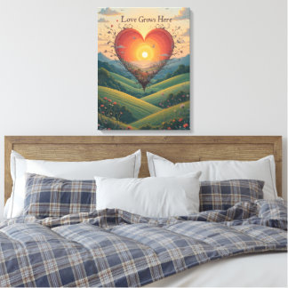 Liebe wächst sonniges Herz Landschaft Kunst Leinwanddruck