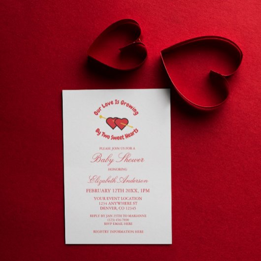 Liebe wächst um zwei Herzklopfen mit zwei Kinderdu Einladung