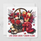 Liebe wächst - Valentintagskarte Dankeskarte (Vorderseite)