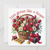 Liebe wächst - Valentintagskarte Dankeskarte (Vorderseite)