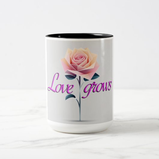 Liebe wächst zweifarbige tasse (Mittel)