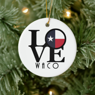 LIEBE Waco Texas Keramik Ornament