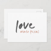 Liebe Waco Texas | Moderne USA Travel City Stilvol Postkarte (Vorne/Hinten)