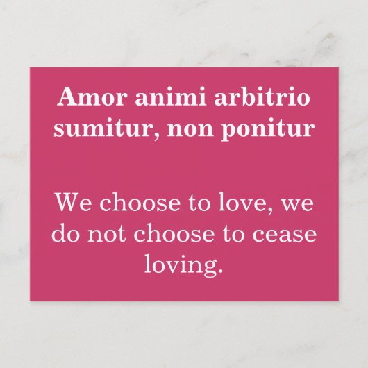 Liebe wählen - Zitat von Publilius Syrus Postkarte (Vorderseite)