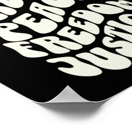 Liebe Wahrheit Frieden Freiheit Justiz Cooles Desi Poster (Ecke)