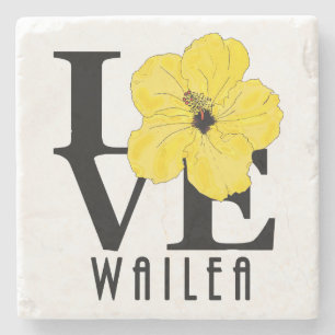 LIEBE Wailea Yellow Hibiskus Steinuntersetzer