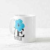 LIEBE Waimalu Blue Hibiskus 11oz Kaffeetasse (Vorderseite Links)