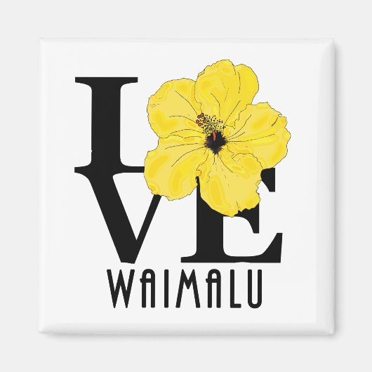 LIEBE Waimalu Yellow Hibiskus Magnet (Vorne)