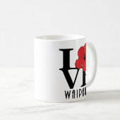 LIEBE Waipahu Hawaii 11oz Roter Hibiskus Kaffeetasse (VorderseiteRechts)