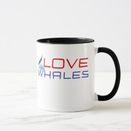 Liebe Wale T - Shirt Tasse (Rechts)