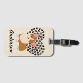 Liebe-Walisercorgi-Welpen-Hundetatze druckt Gepäckanhänger (Vorderseite (Horizontal))