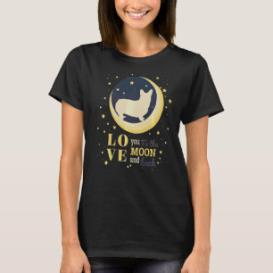 Liebe Walisischer Korgi Hund zum Mond T-Shirt