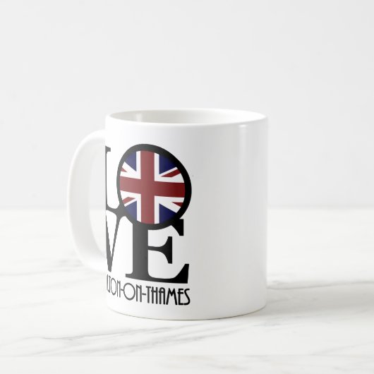 LIEBE Walton-On-Thames 11oz Kaffeetasse (Vorderseite Links)