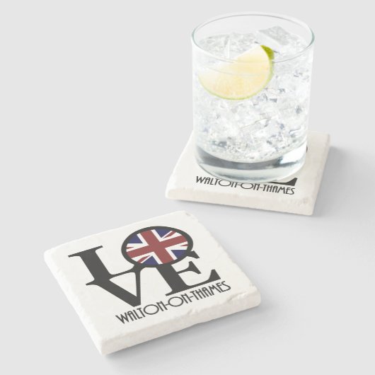 LIEBE Walton über die Themse Steinuntersetzer (Seitenansicht)