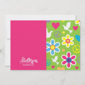 Liebe-Wanzehippie-Geburtstags-Party Einladungen (Rückseite)