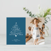 Liebe war Geborene Baumweihnachtskarte Feiertagskarte (Stehend Vorderseite)