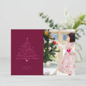 Liebe war Geborene Baumweihnachtskarte Feiertagskarte (Stehend Vorderseite)