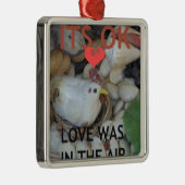 Liebe war in der Luft Silbernes Ornament (Rechts)
