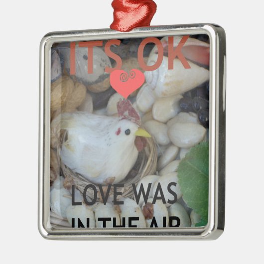 Liebe war in der Luft Silbernes Ornament (Links)