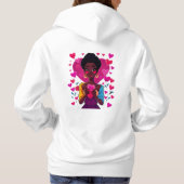 Liebe & Wärme Hoodie – Romantisches Herz Mädchen D (Rückseite)