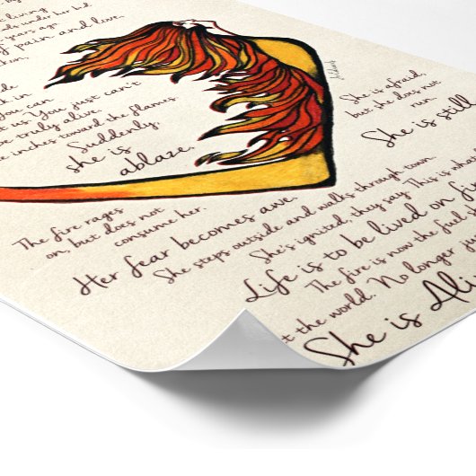 Liebe Warrior Gedicht 5"x7" Kunstdrucken Poster (Ecke)