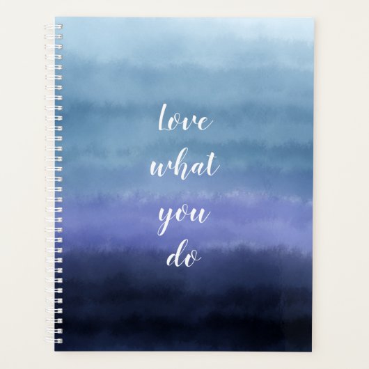 Liebe, was Sie tun Moderne blaue Lila Farbe Planer (Vorderseite)