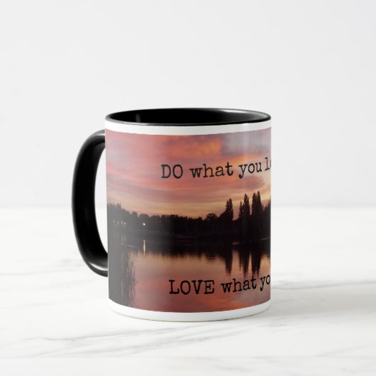 LIEBE, was Sie TUN, was Sie Liebe-Tasse Tasse (Vorderseite Links)