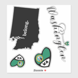 Liebe Washington, 3 Designs, Die Sticker schneiden