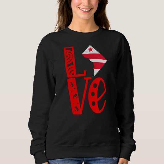 Liebe Washington DC in Blockbriefen Sweatshirt (Vorderseite)
