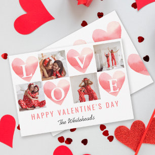 Liebe Wasserfarbe  Foto Collage Valentine Feiertagskarte