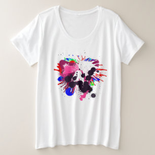 Liebe Wasserfarbe Pinsel Spritzer Pinselstrich Reg Große Größe T-Shirt