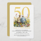 Liebe Wasserfarbe Romantische Hochzeit Einladung (Vorne/Hinten)