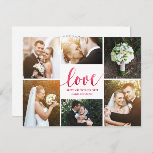 Liebe Wasserfarbe Valentinstag Postkarte (Vorne/Hinten)