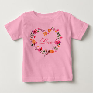Liebe Wasserfarben Herzkranz Baby T-shirt