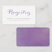 Liebe Wasserfarben-Registrierungskarten / Violett Begleitkarte (Vorne/Hinten)