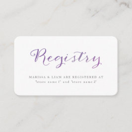 Liebe Wasserfarben-Registrierungskarten / Violett Begleitkarte