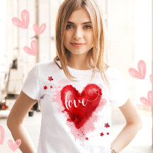 Liebe Wasserfarbenes Herz in rotem Valentinstag