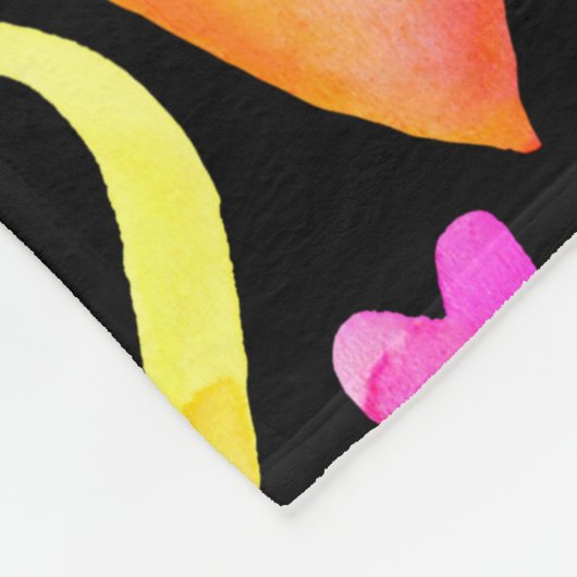 Liebe. Wasserfarbiges Illustrationsherz. Valentin  Fleecedecke (Ecke)