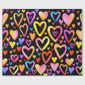 Liebe. Wasserfarbiges Illustrationsherz. Valentin Geschenkpapier (Flach)