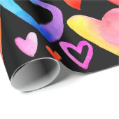 Liebe. Wasserfarbiges Illustrationsherz. Valentin Geschenkpapier (Rolleneckpunkt)