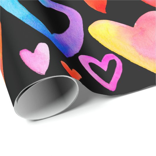 Liebe. Wasserfarbiges Illustrationsherz. Valentin Geschenkpapier (Rolleneckpunkt)