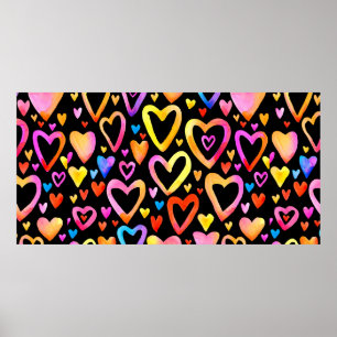 Liebe. Wasserfarbiges IllustrationsHerz. Valentin Poster