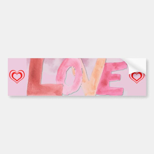 Liebe:WaterColor Autoaufkleber (Vorne)