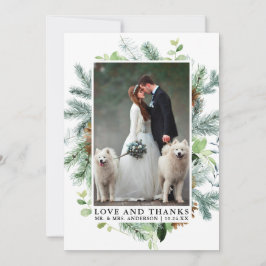 Liebe Watercolor Greenery Pine Dankeskarte