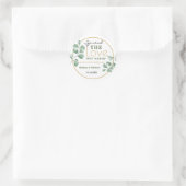 Liebe Watercolor Grüne Eukalyptus Wedding Runder Aufkleber (Tasche)